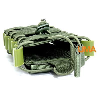 Подсумок под магазин АК с пластиковыми боками на резинке Cordura 1000 den. цвета олива