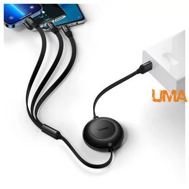 Універсальний кабель 3в1 Baseus Bright Mirror 2 Series Retractable USB Type-C / Lightning / Micro-USB