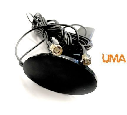 Антенна широкополосная водонепроницаемая MIMО с усилением 2x12 dBi SMA и диапазоном частот 600-6000 MHz