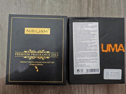 Набор ароматических эфирных масел MAYJAM натуральные для диффузора, ванны, свечей (8 шт)