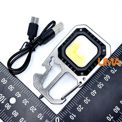 Фонарь-брелок светодиодный аккумуляторный с карабином MINI COB LED USB Type - C (W1538)