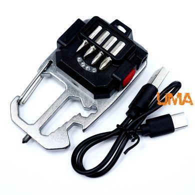 Фонарь-брелок светодиодный аккумуляторный с карабином MINI COB LED USB Type - C (W1538)