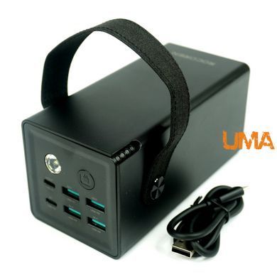 Повербанк Rocoren на 50000 мАг 22.5 W (4А+2С) з 6 USB-портами та ліхтариком