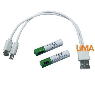 Акумуляторна батарея DAWEIKALA AAA 3000 мАг 1,5V (2шт) із вбудованим портом Type-C та зарядним кабелем USB Type-C у комплекті