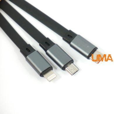 Універсальний зарядний USB кабель 3 в 1 Micro USB, Type-C, Lightning