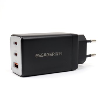 Зарядний пристрій зарядний блок Essager 67W GaN Type-C (2шт) + USB-A (1шт)