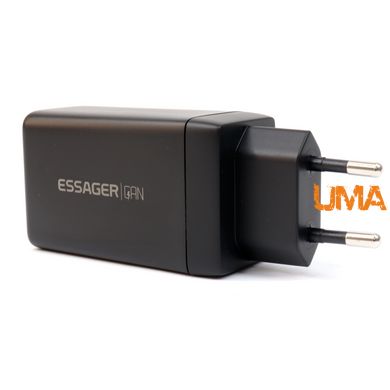 Зарядний пристрій зарядний блок Essager 67W GaN Type-C (2шт) + USB-A (1шт)