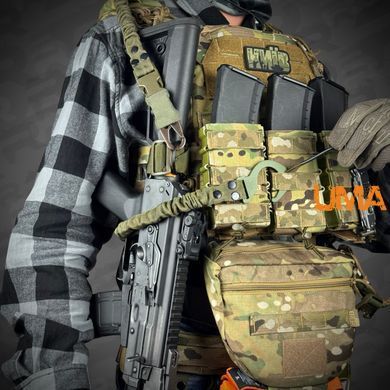Комплект одноточечный плечевой ремень с креплением к плитоноске на QD антабках RAGNAROK THOR Олива