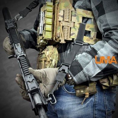 Комплект одноточковий плечовий ремінь з кріпленням до плитоноски на QD антабках RAGNAROK THOR Чорний
