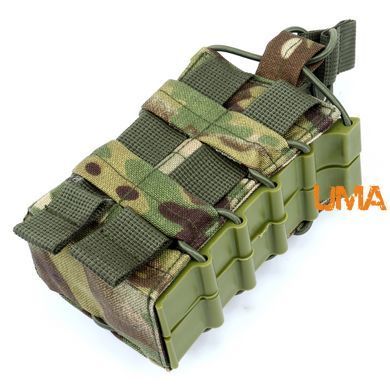 Підсумок під два магазини АК з пластиковими боками на резинці Cordura 1000 den кольору мультикам