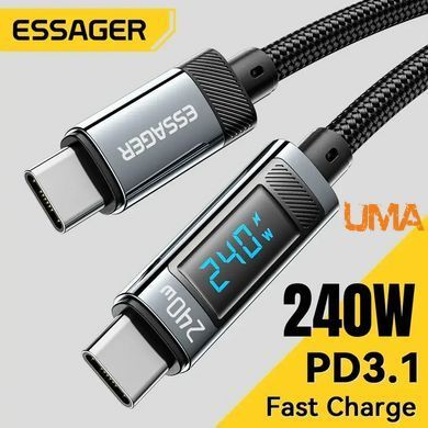 Кабель Essager USB Type C - Type C 240 W PD (48V/5A) 2м